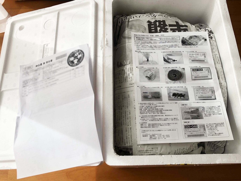 ネットで海水魚を購入　梱包状態2