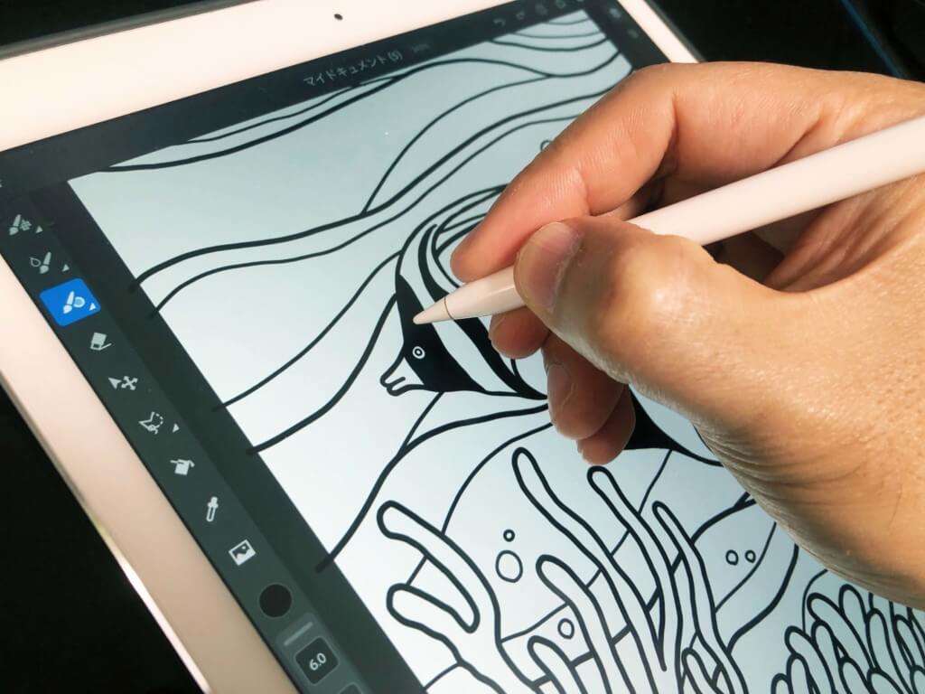 いいぞAdobe Fresco！海水魚のイラストを線画で描いてみた！