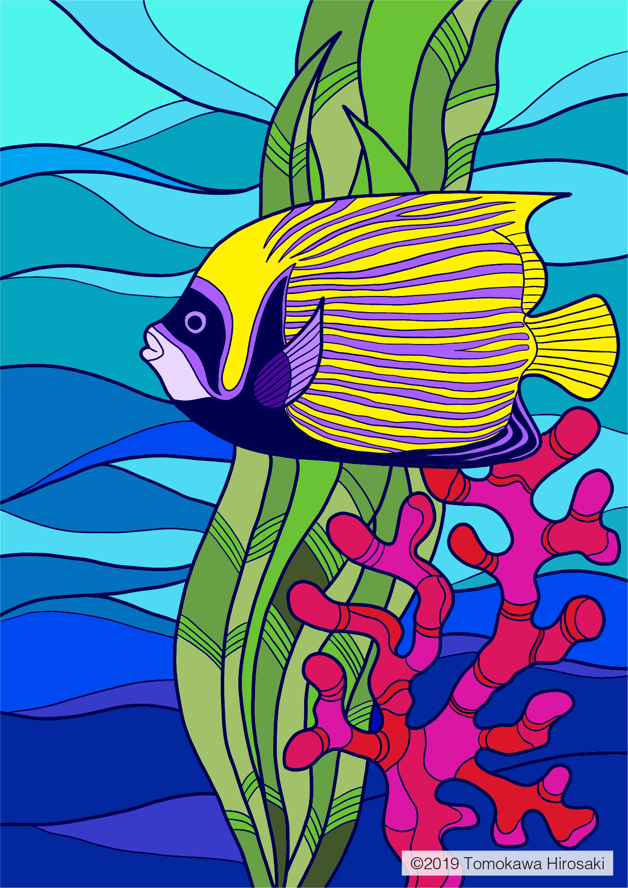 Adobefrescoで海水魚イラストを描く スマホケースデザイン Tomorrow