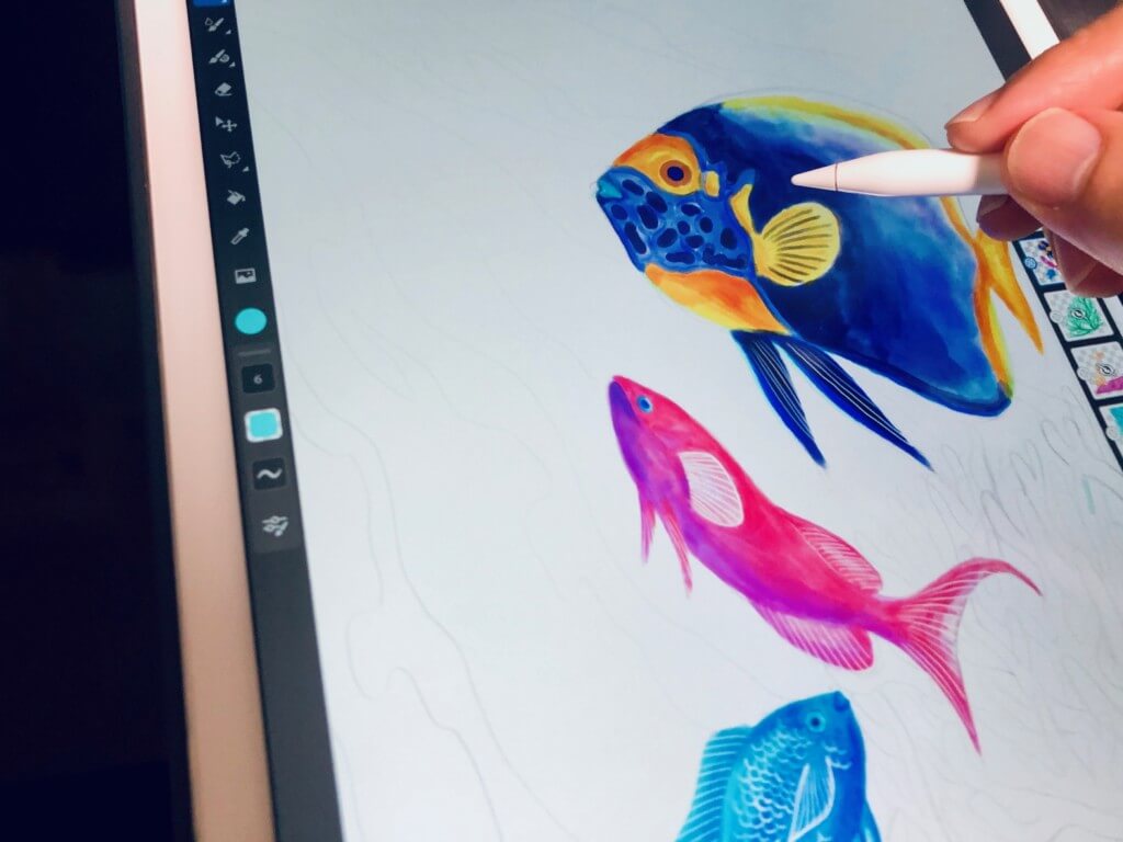 【魚アート】AdobeFrescoで海水魚の水彩画にチャレンジ！